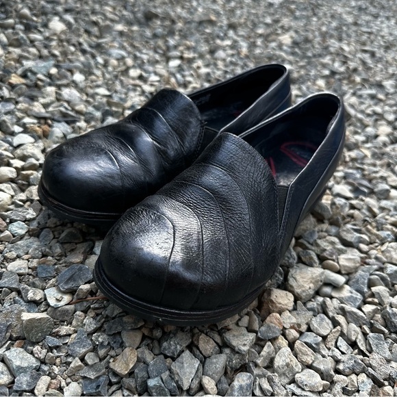 Dansko Wedge Casual Clogs Black Leather Upper Size 38, 7.5-8 US Women’s - Picture 4 of 11